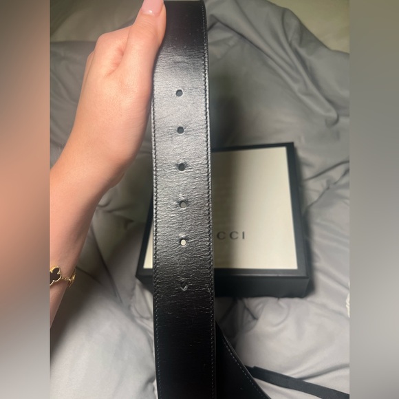 GG MARMONT LEATHER BELT WITH SHINY BUCKLE - Picture 4 of 6